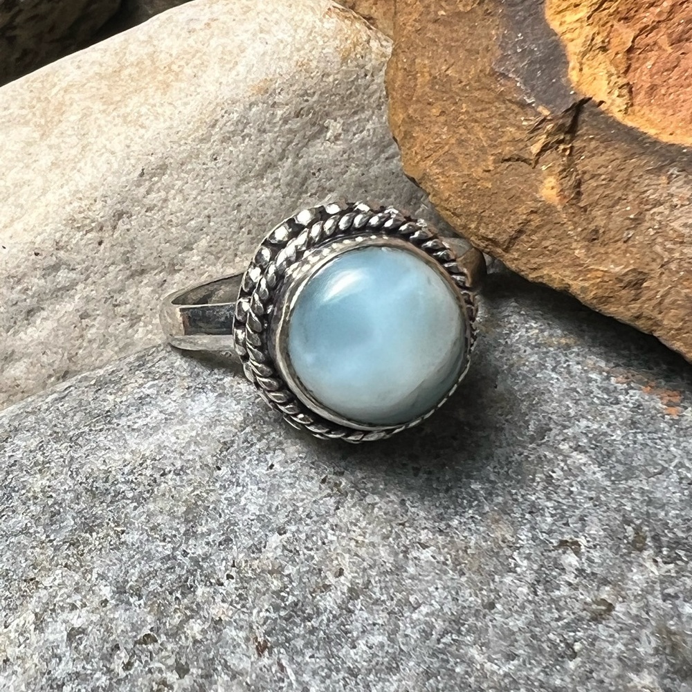 Hand Crafted Silver and Blue Ring